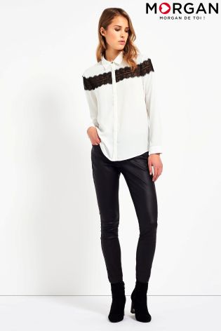 Morgan 2 Tone Lace Insert Blouse